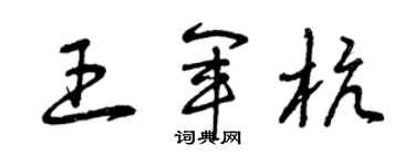 曾慶福王軍杭草書個性簽名怎么寫
