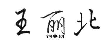 駱恆光王麗北行書個性簽名怎么寫