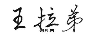 駱恆光王拉弟行書個性簽名怎么寫