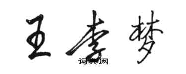 駱恆光王李夢行書個性簽名怎么寫