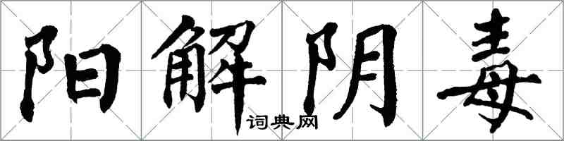 翁闓運陽解陰毒楷書怎么寫