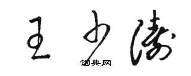 駱恆光王少濤草書個性簽名怎么寫