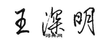 駱恆光王深明行書個性簽名怎么寫