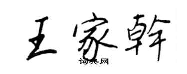 王正良王家乾行書個性簽名怎么寫