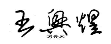 朱錫榮王興煜草書個性簽名怎么寫