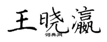 丁謙王曉瀛楷書個性簽名怎么寫