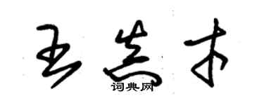 朱錫榮王真才草書個性簽名怎么寫