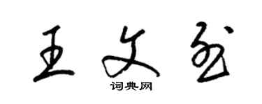 梁錦英王文烈草書個性簽名怎么寫