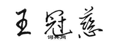 駱恆光王冠慈行書個性簽名怎么寫