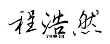 王正良程浩然行書個性簽名怎么寫