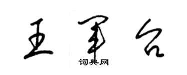 梁錦英王軍台草書個性簽名怎么寫