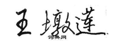 駱恆光王墩蓮行書個性簽名怎么寫