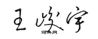 駱恆光王峻宇草書個性簽名怎么寫