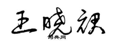 曾慶福王曉裙草書個性簽名怎么寫