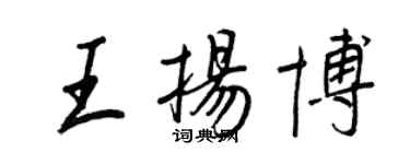 王正良王揚博行書個性簽名怎么寫