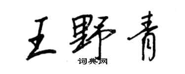 王正良王野青行書個性簽名怎么寫