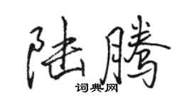 駱恆光陸騰行書個性簽名怎么寫