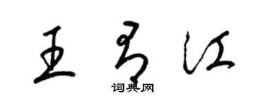 梁錦英王有江草書個性簽名怎么寫