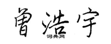 王正良曾浩宇行書個性簽名怎么寫