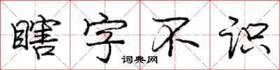 龐中華瞎字不識行書怎么寫