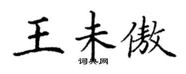 丁謙王未傲楷書個性簽名怎么寫