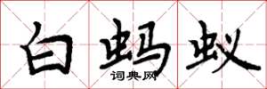 周炳元白螞蟻楷書怎么寫