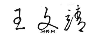 駱恆光王文靖草書個性簽名怎么寫