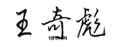 駱恆光王奇彪行書個性簽名怎么寫