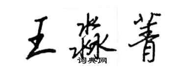 王正良王淼菁行書個性簽名怎么寫