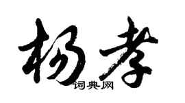 胡問遂楊孝行書個性簽名怎么寫