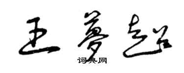 曾慶福王夢超草書個性簽名怎么寫