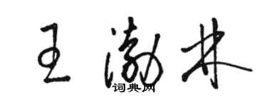 駱恆光王渤林草書個性簽名怎么寫