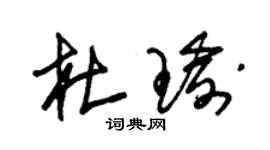 朱錫榮杜瑜草書個性簽名怎么寫