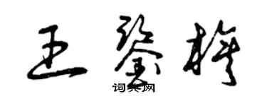 曾慶福王鑑旗草書個性簽名怎么寫