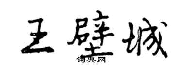 曾慶福王壁城行書個性簽名怎么寫