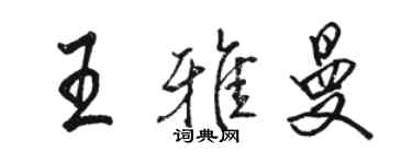 駱恆光王雅曼行書個性簽名怎么寫