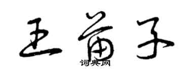 曾慶福王苗子草書個性簽名怎么寫