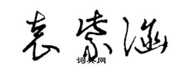 曾慶福袁紫涵草書個性簽名怎么寫