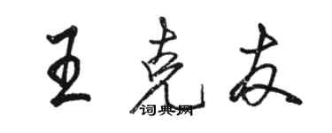 駱恆光王克友行書個性簽名怎么寫