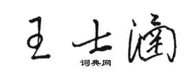 駱恆光王士涵草書個性簽名怎么寫