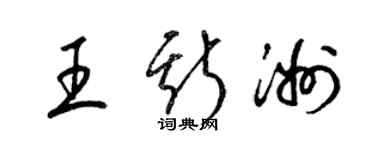 梁錦英王斯洲草書個性簽名怎么寫