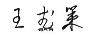 駱恆光王武策草書個性簽名怎么寫