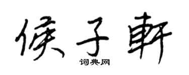 王正良侯子軒行書個性簽名怎么寫