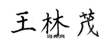 何伯昌王林茂楷書個性簽名怎么寫