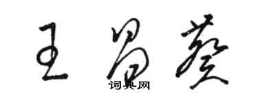 駱恆光王昌葵草書個性簽名怎么寫