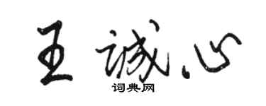 駱恆光王誠心行書個性簽名怎么寫