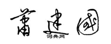 梁錦英蕭建國草書個性簽名怎么寫