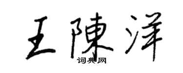 王正良王陳洋行書個性簽名怎么寫