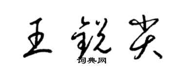 梁錦英王銳尖草書個性簽名怎么寫