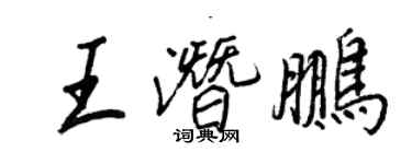 王正良王潛鵬行書個性簽名怎么寫